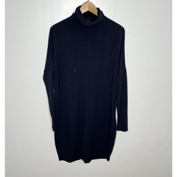 Kit And Ace Womens Doublestacked Turtleneck Sweater Dress 6 Navy Long Sleeve - Picture 11 of 11